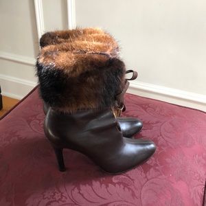 Dolce & Gabbana Mink Leather Ankle Boots